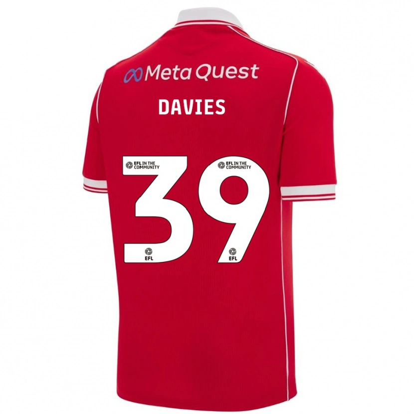 Danxen Kinderen Daniel Davies #39 Rood Wit Thuisshirt Thuistenue 2025/26 T-Shirt