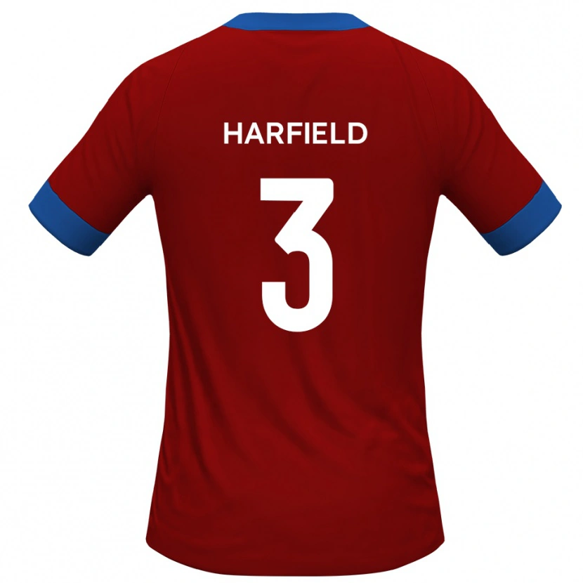 Danxen Kinderen Ollie Harfield #3 Rood Blauw Thuisshirt Thuistenue 2025/26 T-Shirt