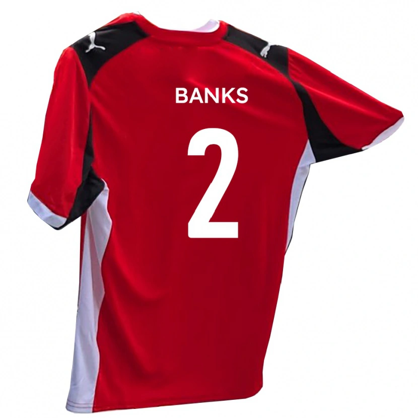 Danxen Kinderen Lewis Banks #2 Rood Wit Thuisshirt Thuistenue 2025/26 T-Shirt