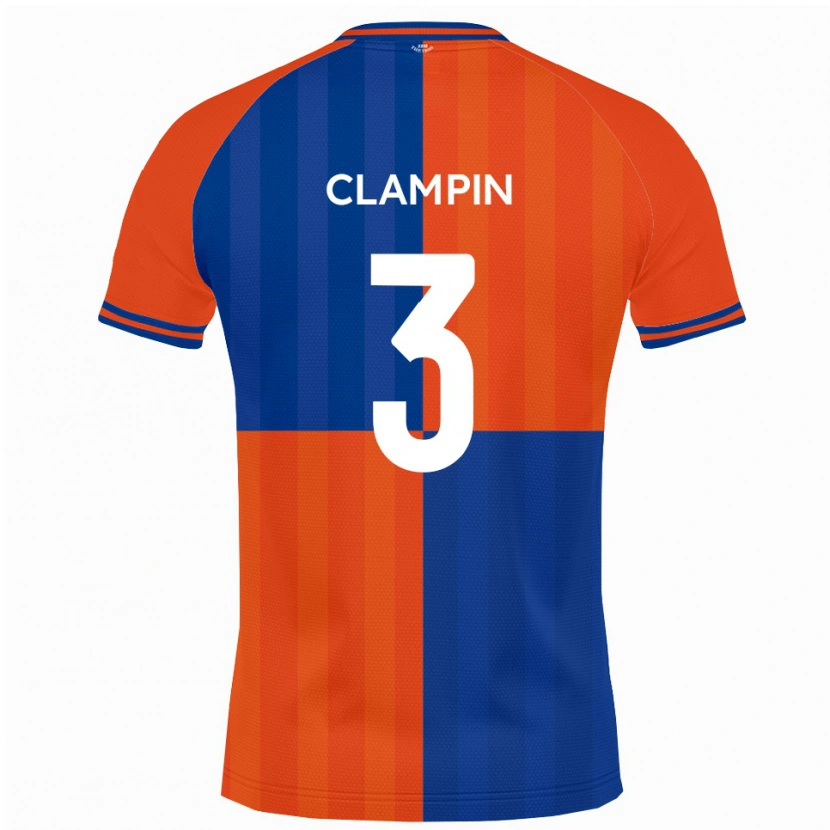 Danxen Kinderen Ryan Clampin #3 Oranje Koningsblauw Thuisshirt Thuistenue 2025/26 T-Shirt