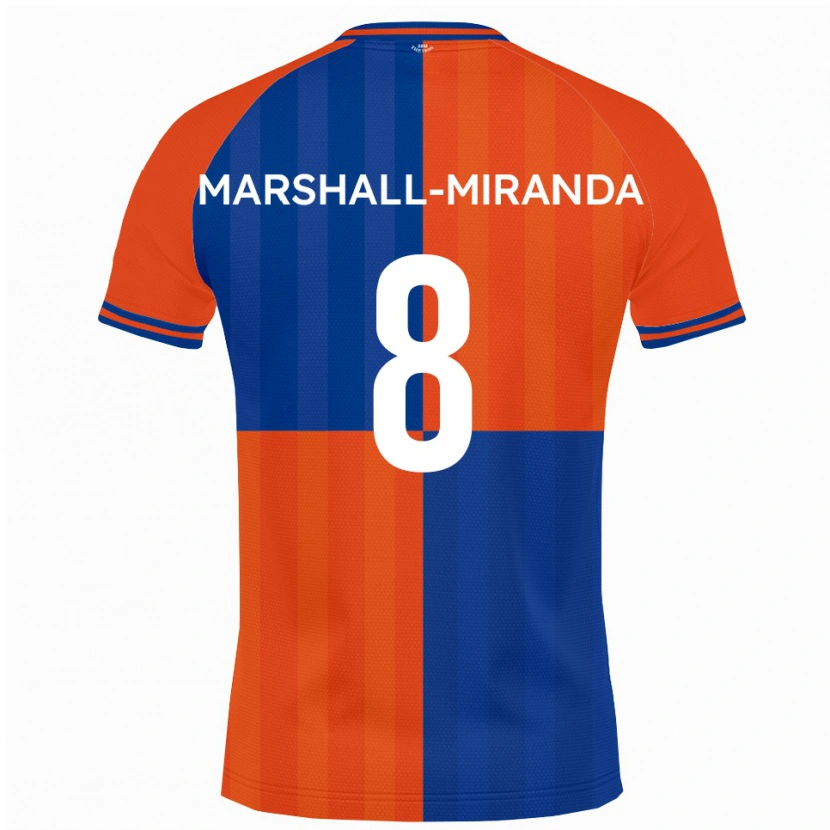 Danxen Kinderen Marley Marshall-Miranda #8 Oranje Koningsblauw Thuisshirt Thuistenue 2025/26 T-Shirt
