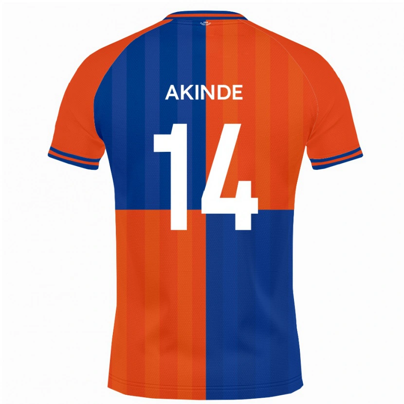 Danxen Kinderen John Akinde #14 Oranje Koningsblauw Thuisshirt Thuistenue 2025/26 T-Shirt