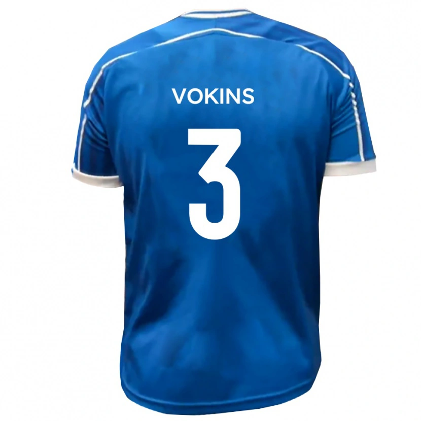 Danxen Kinderen Jake Vokins #3 Blauw Wit Thuisshirt Thuistenue 2025/26 T-Shirt
