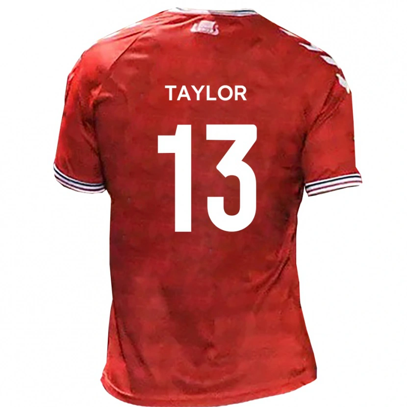 Danxen Kinderen Sam Taylor #13 Rood Wit Thuisshirt Thuistenue 2025/26 T-Shirt