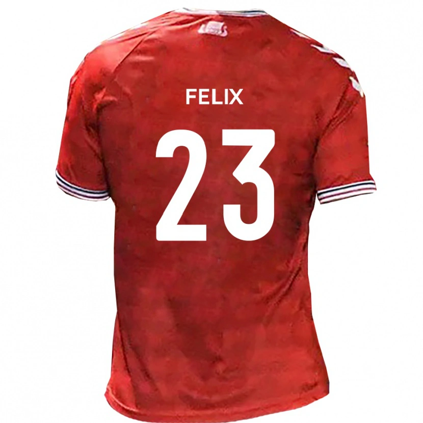 Danxen Kinderen Joe Felix #23 Rood Wit Thuisshirt Thuistenue 2025/26 T-Shirt