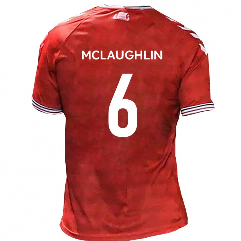 Danxen Kinderen Paddy Mclaughlin #6 Rood Wit Thuisshirt Thuistenue 2025/26 T-Shirt