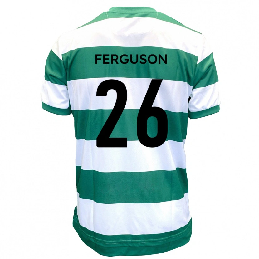 Danxen Kinderen Kyle Ferguson #26 Groen Wit Thuisshirt Thuistenue 2025/26 T-Shirt