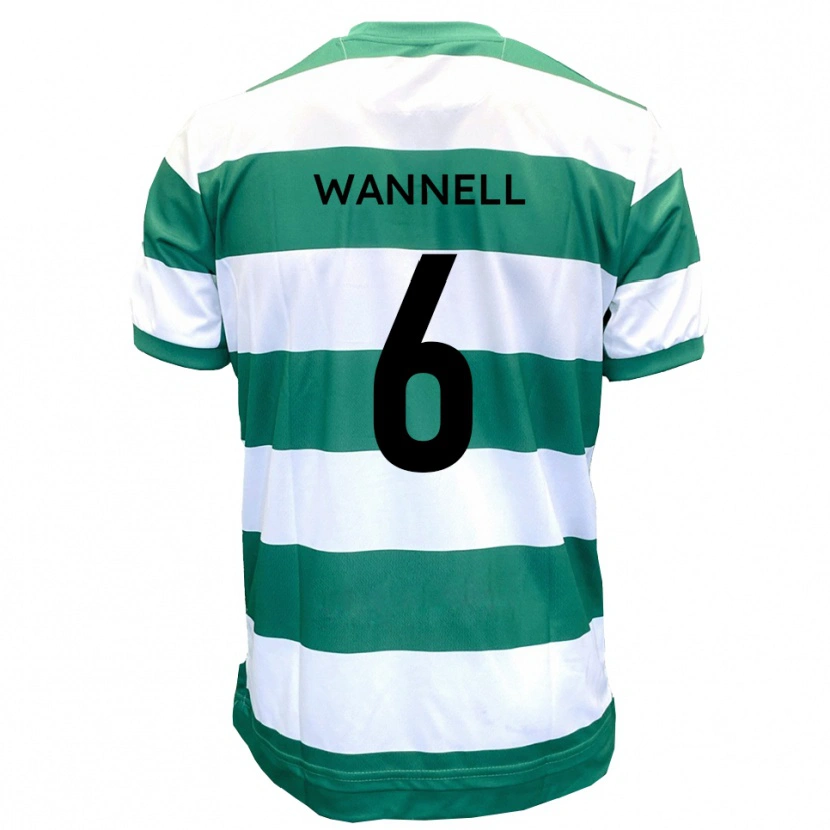 Danxen Kinderen Jake Wannell #6 Groen Wit Thuisshirt Thuistenue 2025/26 T-Shirt