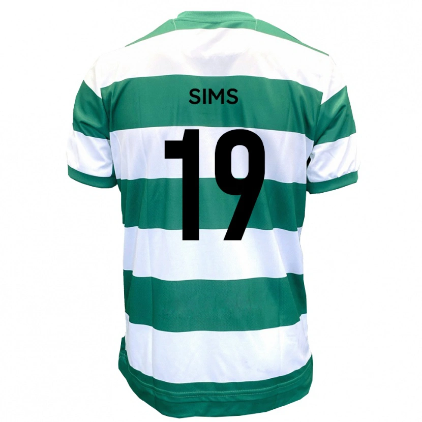 Danxen Kinderen Josh Sims #19 Groen Wit Thuisshirt Thuistenue 2025/26 T-Shirt