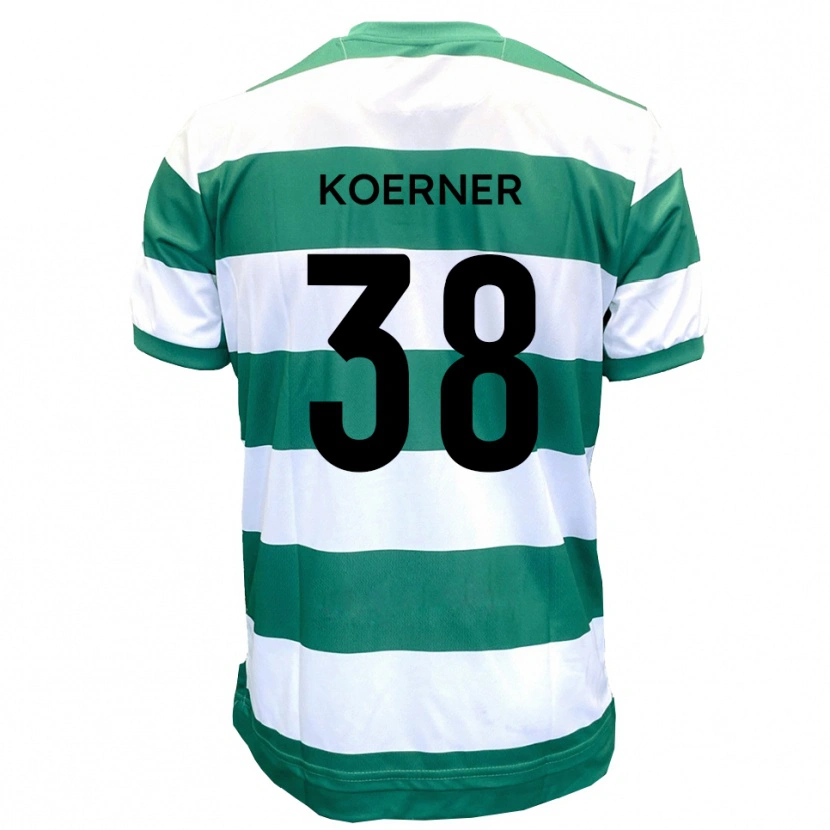 Danxen Kinderen Corey Koerner #38 Groen Wit Thuisshirt Thuistenue 2025/26 T-Shirt