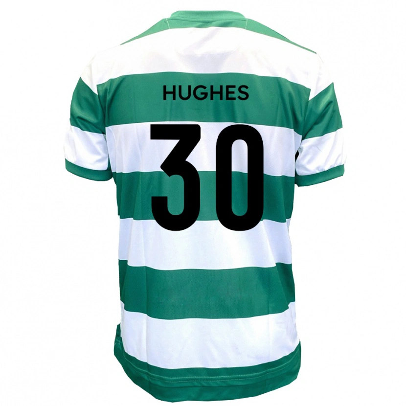 Danxen Kinderen Ollie Hughes #30 Groen Wit Thuisshirt Thuistenue 2025/26 T-Shirt