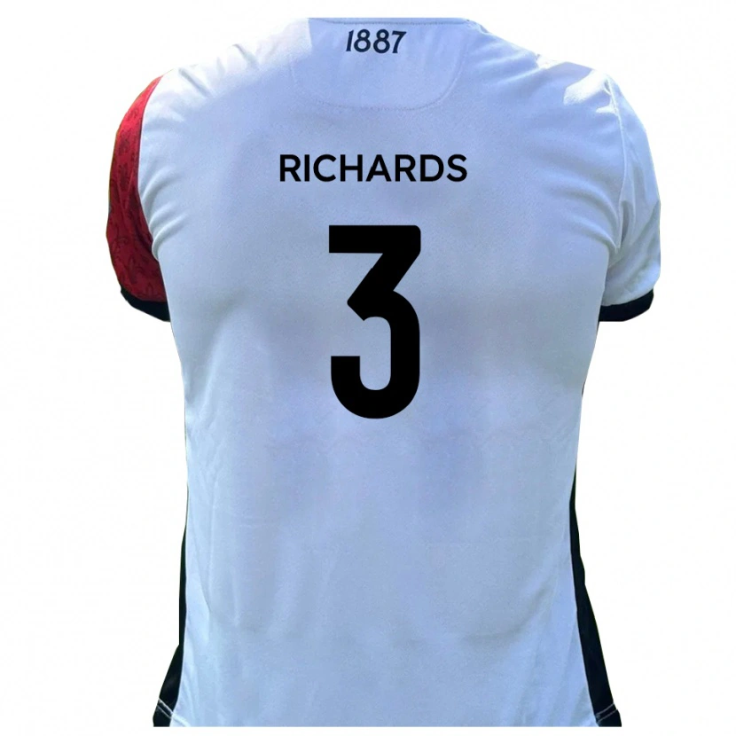 Danxen Kinderen Caleb Richards #3 Rood Wit Thuisshirt Thuistenue 2025/26 T-Shirt