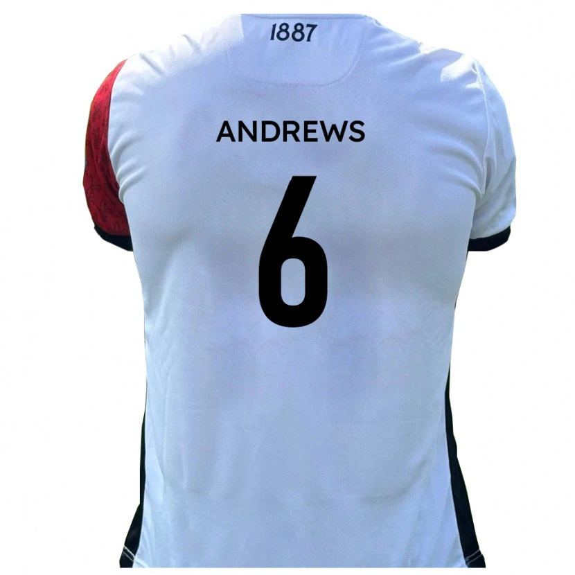 Danxen Kinderen Jamie Andrews #6 Rood Wit Thuisshirt Thuistenue 2025/26 T-Shirt