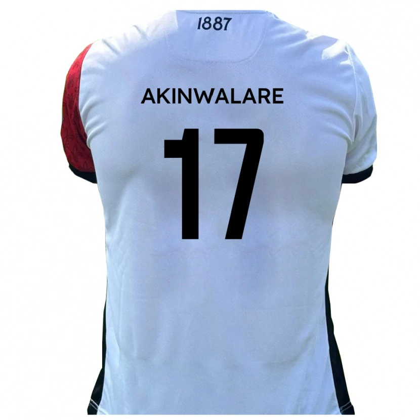 Danxen Kinderen Seyi Akinwalare #17 Rood Wit Thuisshirt Thuistenue 2025/26 T-Shirt