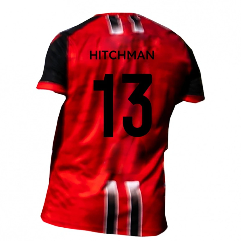 Danxen Kinderen Jack Hitchman #13 Rood Zwart Thuisshirt Thuistenue 2025/26 T-Shirt