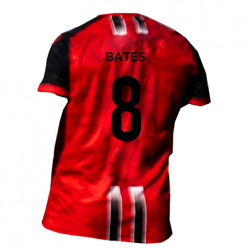 Danxen Kinderen Alfie Bates #8 Rood Zwart Thuisshirt Thuistenue 2025/26 T-Shirt