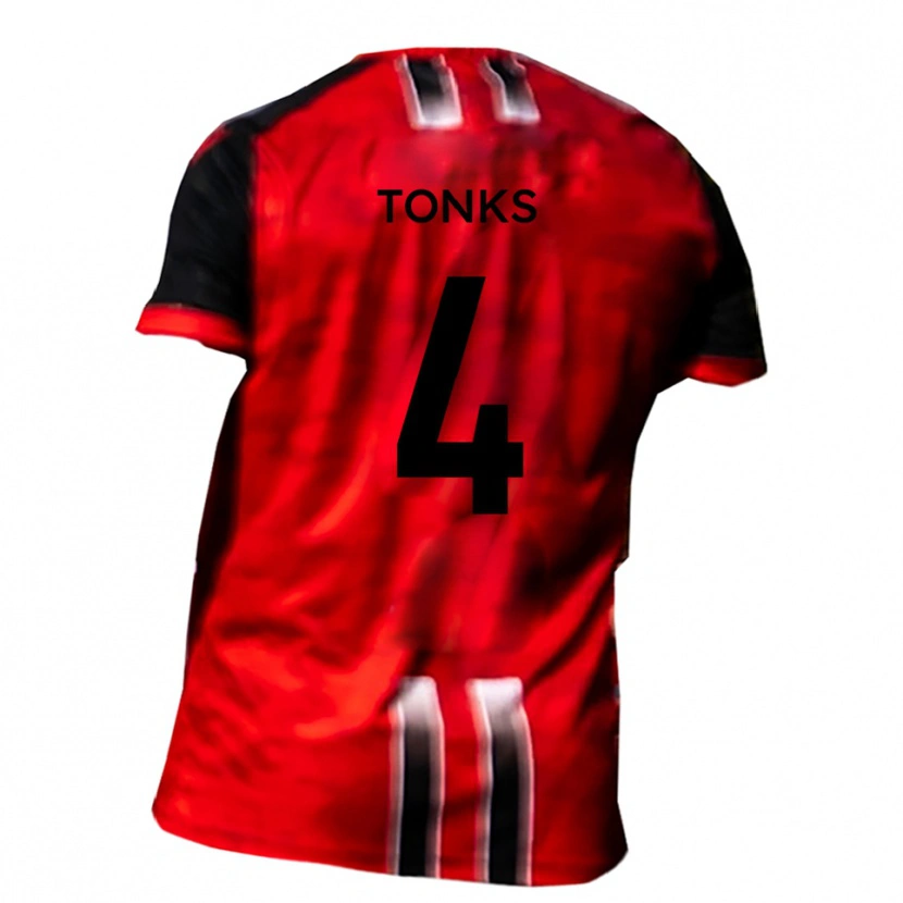 Danxen Kinderen Tom Tonks #4 Rood Zwart Thuisshirt Thuistenue 2025/26 T-Shirt