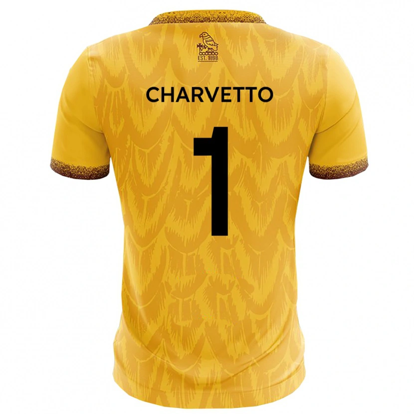 Danxen Kinderen Michael Charvetto #1 Geel Bruin Thuisshirt Thuistenue 2025/26 T-Shirt
