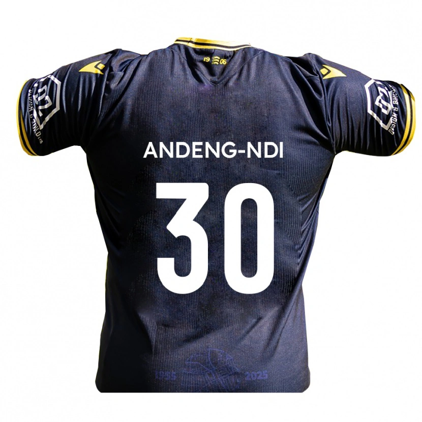 Danxen Kinderen Collin Andeng-Ndi #30 Marine Geel Thuisshirt Thuistenue 2025/26 T-Shirt