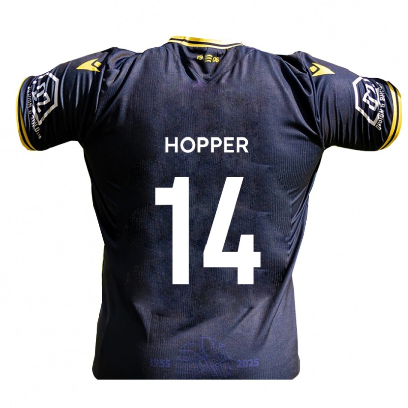 Danxen Kinderen Tom Hopper #14 Marine Geel Thuisshirt Thuistenue 2025/26 T-Shirt
