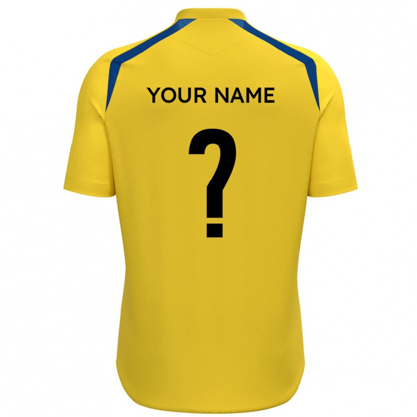 Danxen Kinderen Uw Naam #0 Geel Blauw Thuisshirt Thuistenue 2025/26 T-Shirt