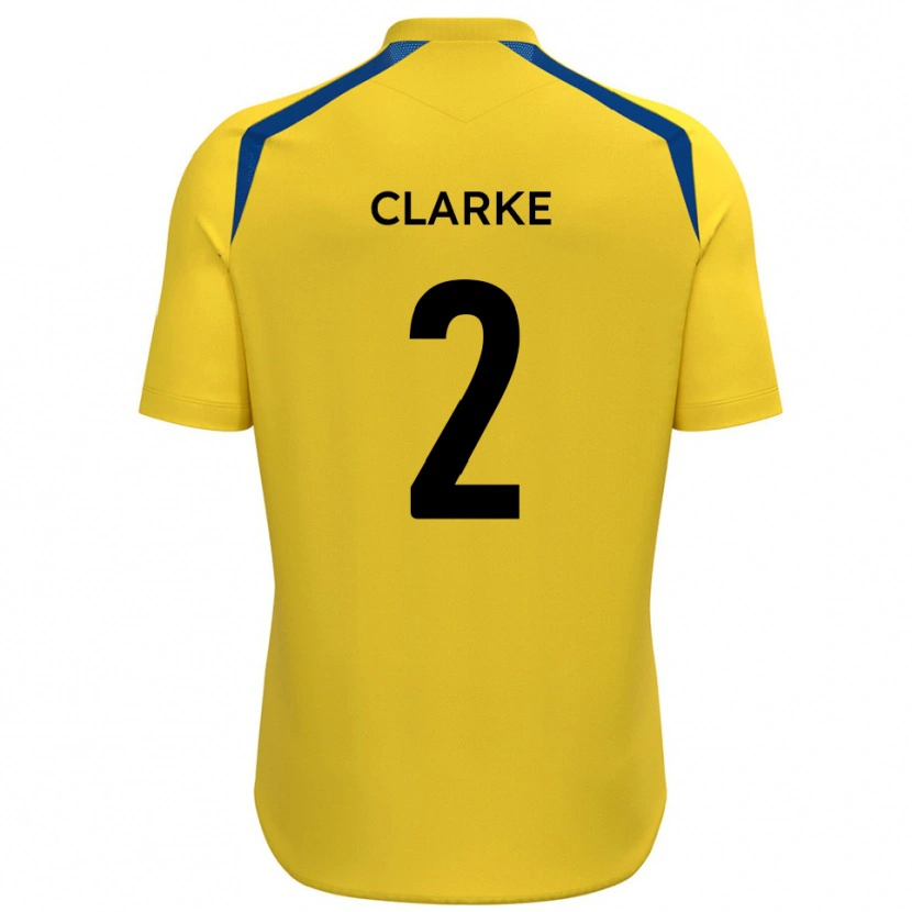 Danxen Kinderen James Clarke #2 Geel Blauw Thuisshirt Thuistenue 2025/26 T-Shirt