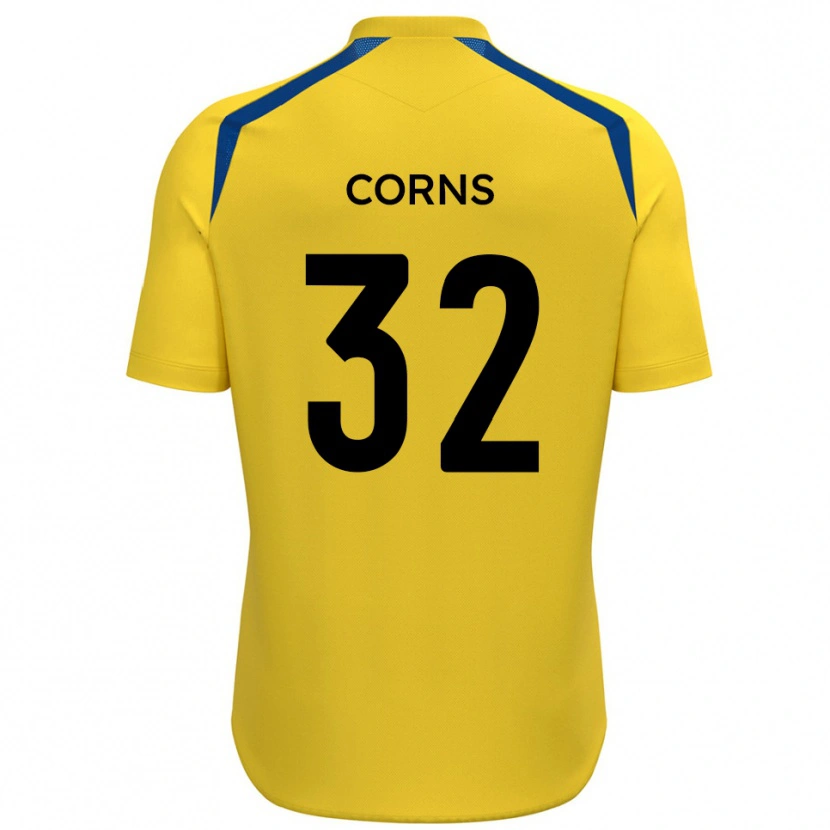 Danxen Kinderen Billy Corns #32 Geel Blauw Thuisshirt Thuistenue 2025/26 T-Shirt