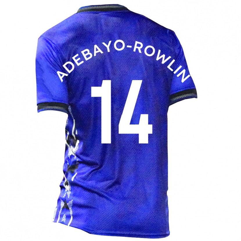 Danxen Kinderen Tobi Adebayo-Rowling #14 Blauw Wit Thuisshirt Thuistenue 2025/26 T-Shirt