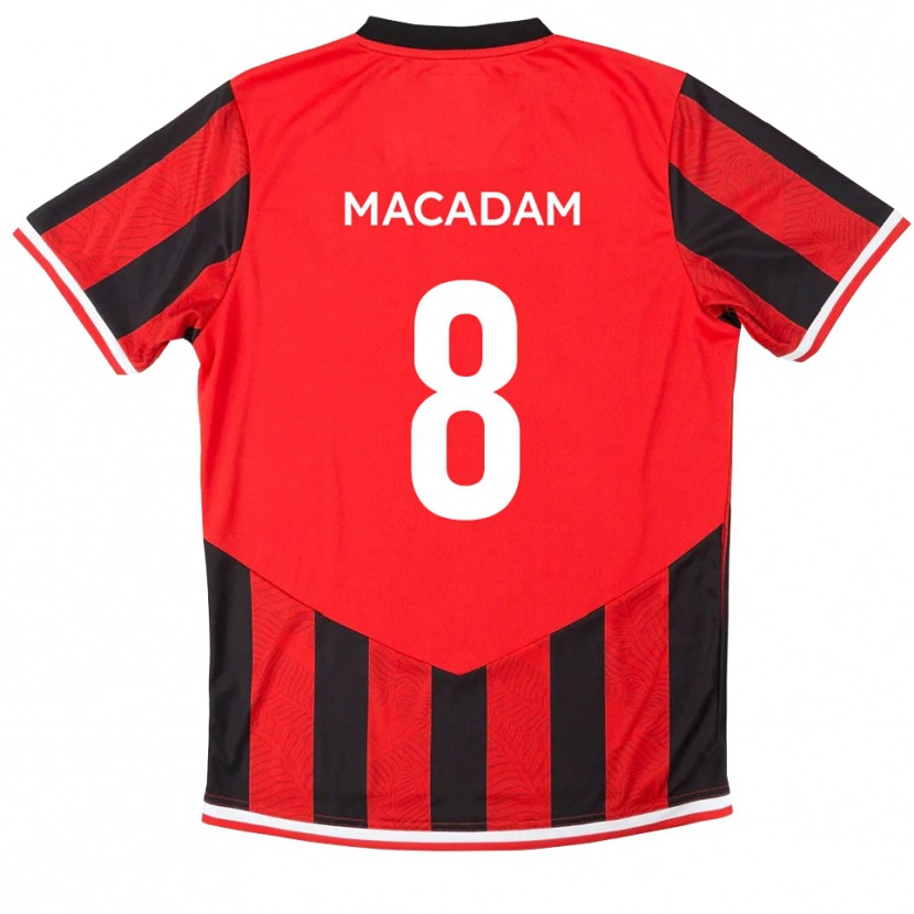 Danxen Kinderen Harvey Macadam #8 Rood Zwart Thuisshirt Thuistenue 2025/26 T-Shirt