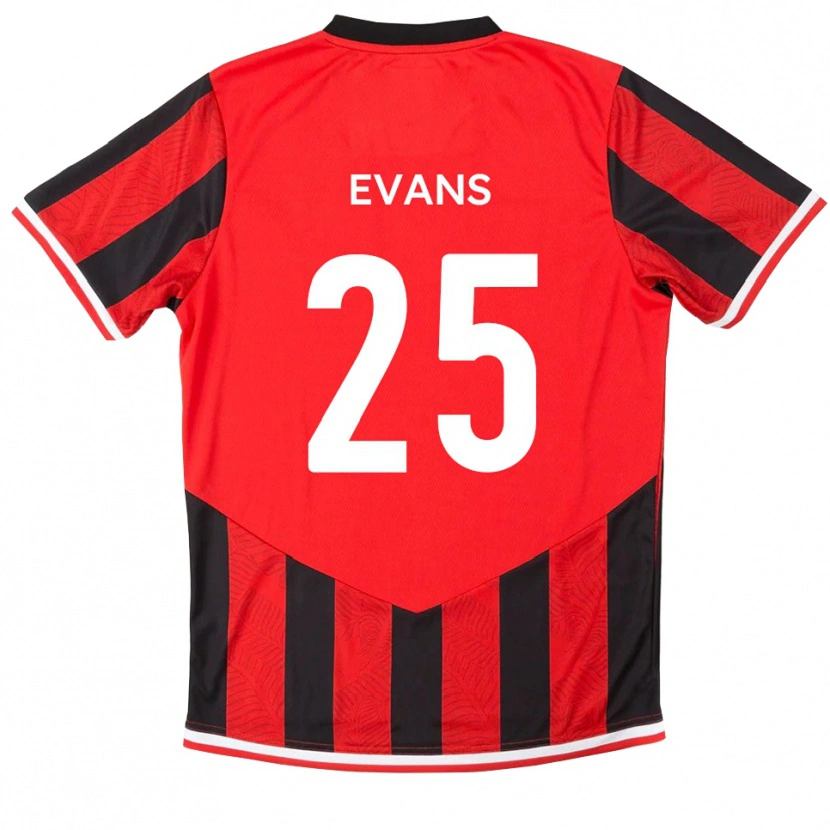 Danxen Kinderen Andy Evans #25 Rood Zwart Thuisshirt Thuistenue 2025/26 T-Shirt