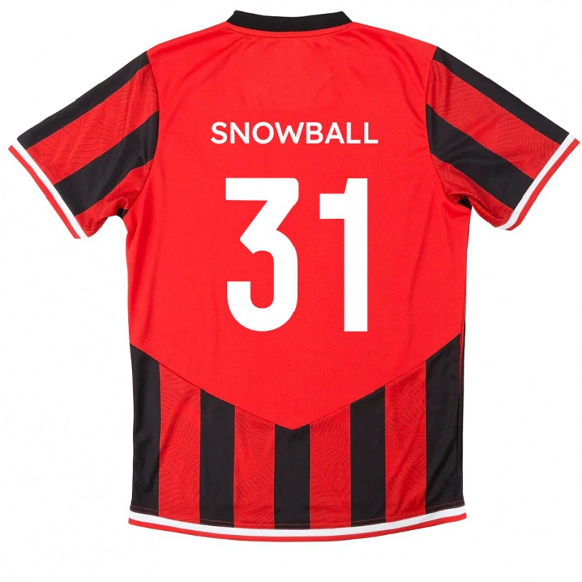 Danxen Kinderen Nathan Snowball #31 Rood Zwart Thuisshirt Thuistenue 2025/26 T-Shirt