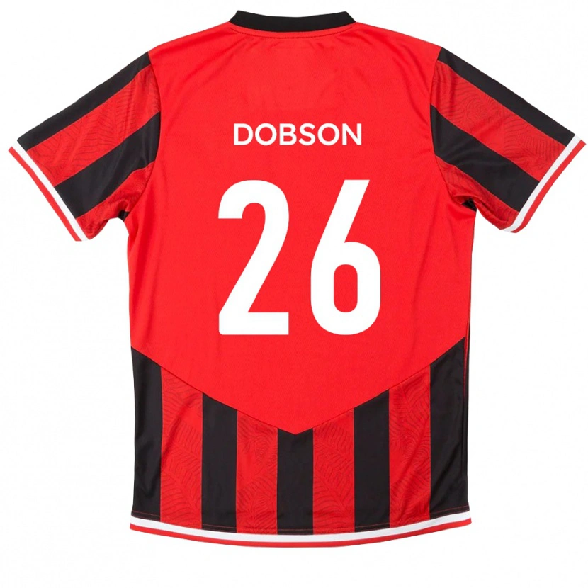 Danxen Kinderen Lennon Dobson #26 Rood Zwart Thuisshirt Thuistenue 2025/26 T-Shirt