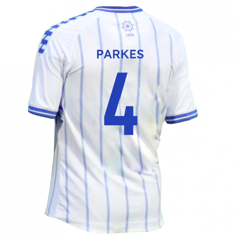 Danxen Kinderen Tom Parkes #4 Wit Blauw Thuisshirt Thuistenue 2025/26 T-Shirt