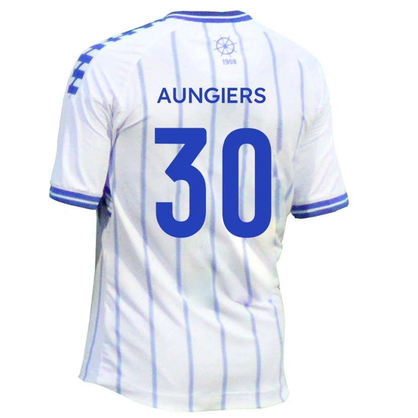 Danxen Kinderen Joe Aungiers #30 Wit Blauw Thuisshirt Thuistenue 2025/26 T-Shirt