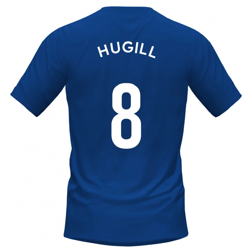 Danxen Kinderen Will Hugill #8 Blauw Wit Thuisshirt Thuistenue 2025/26 T-Shirt