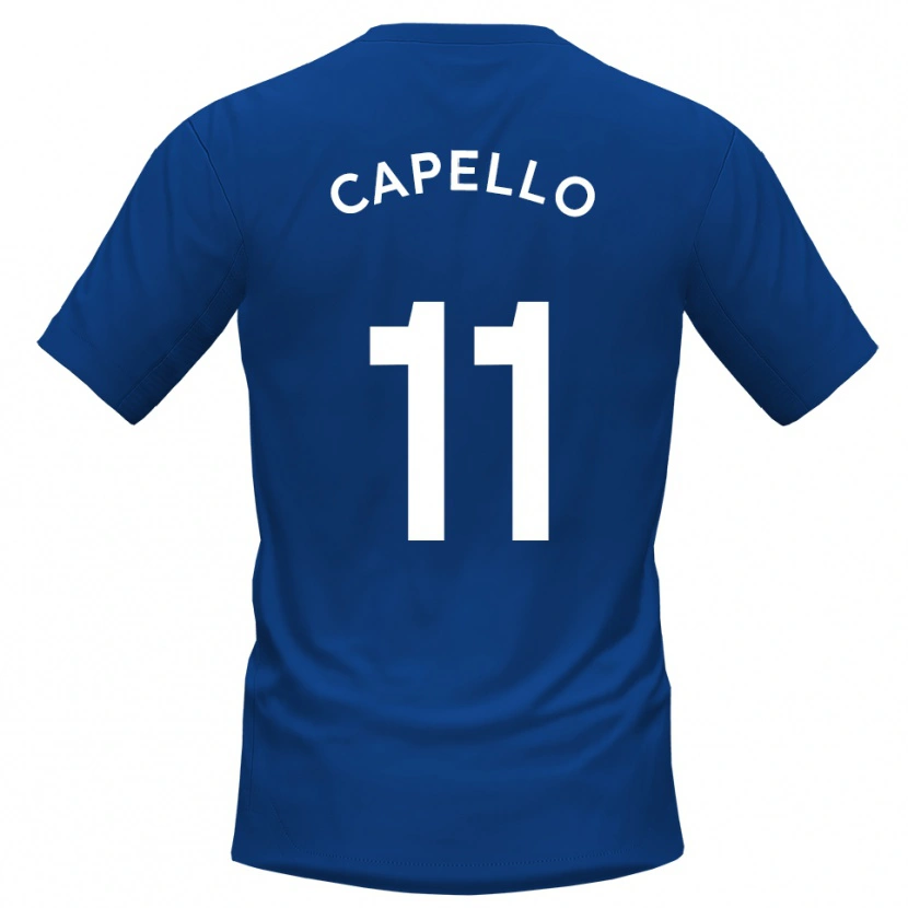 Danxen Kinderen Angelo Capello #11 Blauw Wit Thuisshirt Thuistenue 2025/26 T-Shirt