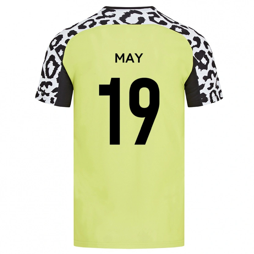 Danxen Kinderen Adam May #19 Fluorescerend Geel Thuisshirt Thuistenue 2025/26 T-Shirt