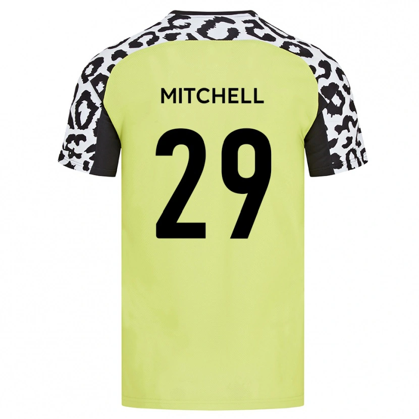 Danxen Kinderen Kairo Mitchell #29 Fluorescerend Geel Thuisshirt Thuistenue 2025/26 T-Shirt