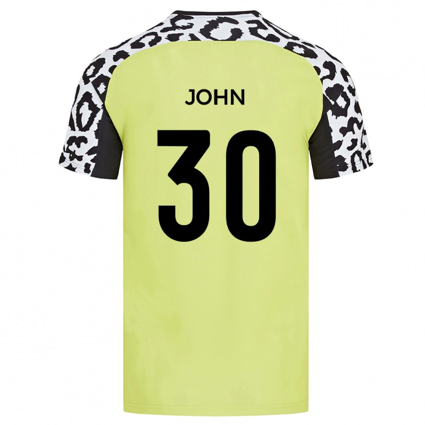 Danxen Kinderen Dylan John #30 Fluorescerend Geel Thuisshirt Thuistenue 2025/26 T-Shirt