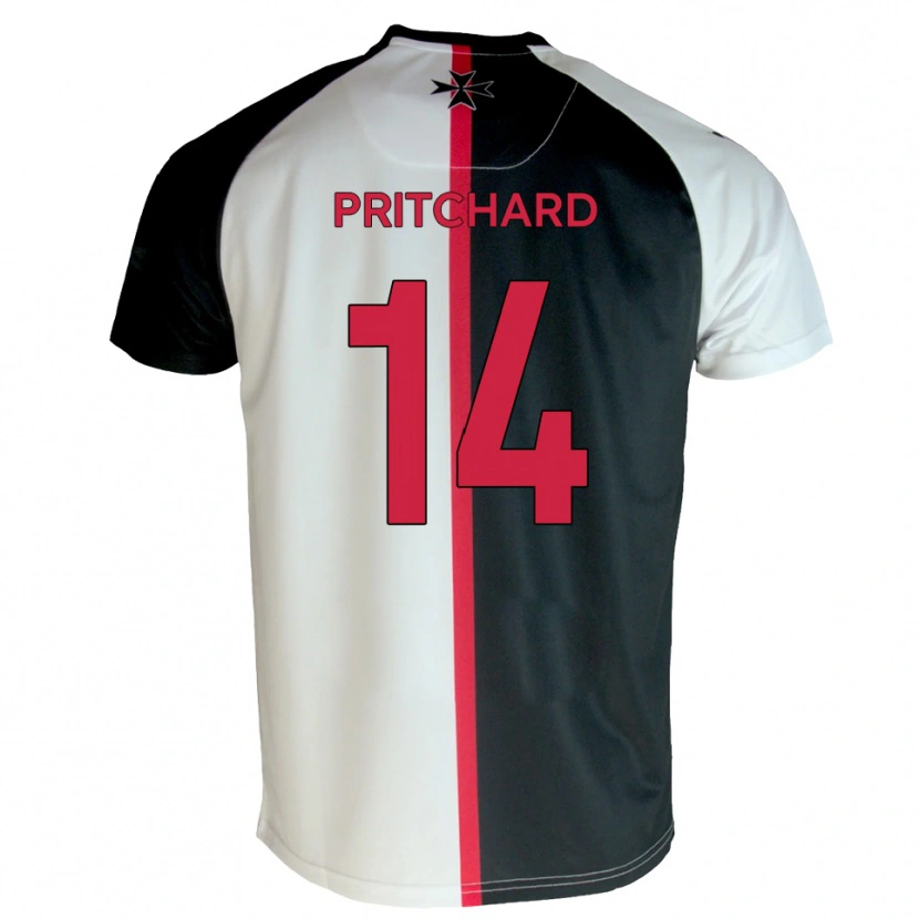 Danxen Kinderen Harry Pritchard #14 Wit Zwart Thuisshirt Thuistenue 2025/26 T-Shirt