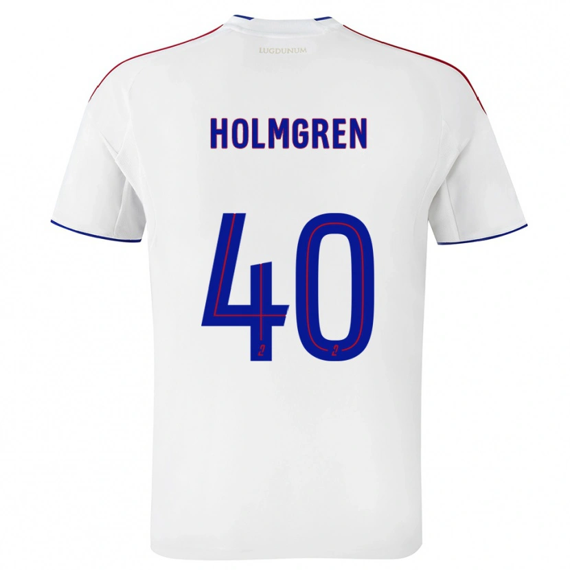 Danxen Kinderen Emma Holmgren #40 Wit Rood Thuisshirt Thuistenue 2025/26 T-Shirt