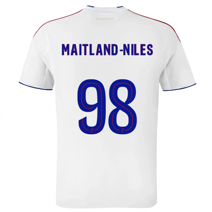 Danxen Kinderen Ainsley Maitland-Niles #98 Wit Rood Thuisshirt Thuistenue 2025/26 T-Shirt