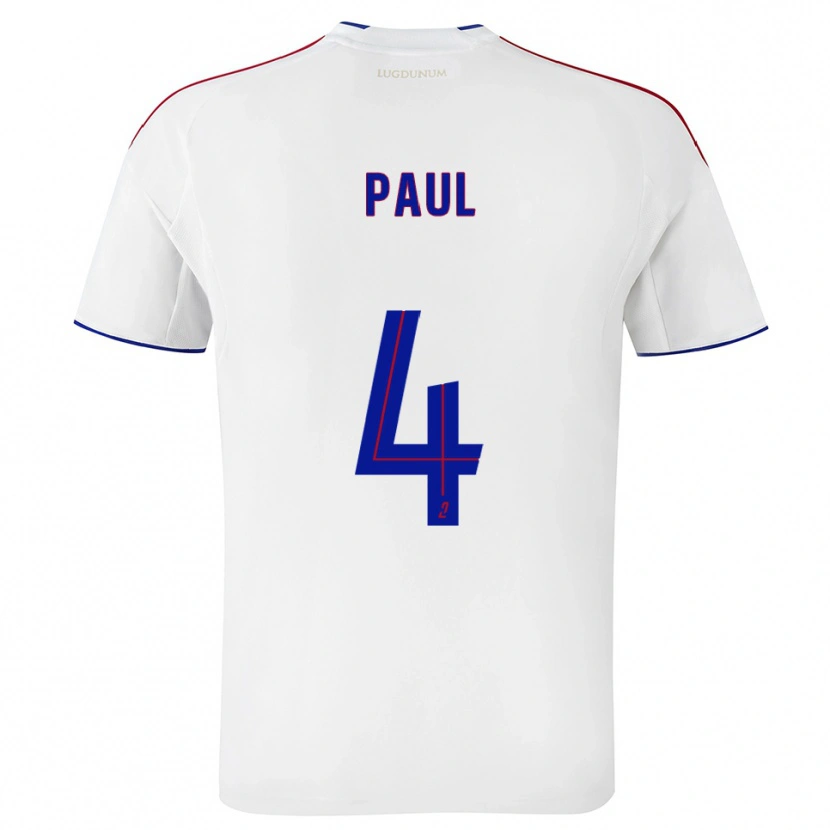 Danxen Kinderen Paul Akouokou #4 Wit Rood Thuisshirt Thuistenue 2025/26 T-Shirt