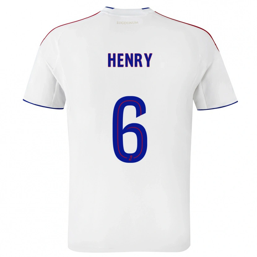 Danxen Kinderen Amandine Henry #6 Wit Rood Thuisshirt Thuistenue 2025/26 T-Shirt