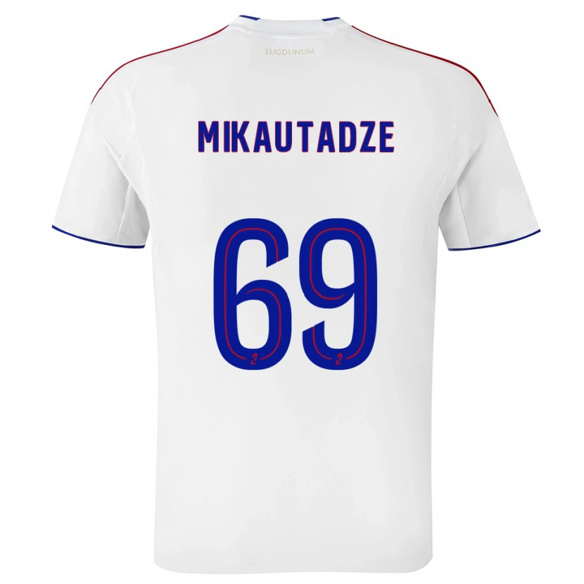 Danxen Kinderen Georges Mikautadze #69 Wit Rood Thuisshirt Thuistenue 2025/26 T-Shirt