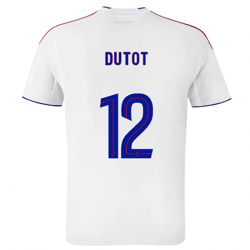 Danxen Kinderen Timothée Dutot #12 Wit Rood Thuisshirt Thuistenue 2025/26 T-Shirt