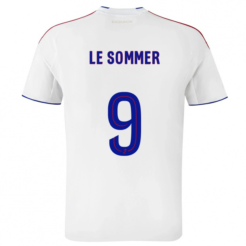 Danxen Kinderen Eugenie Le Sommer #9 Wit Rood Thuisshirt Thuistenue 2025/26 T-Shirt