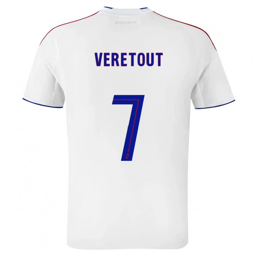 Danxen Kinderen Jordan Veretout #7 Wit Rood Thuisshirt Thuistenue 2025/26 T-Shirt