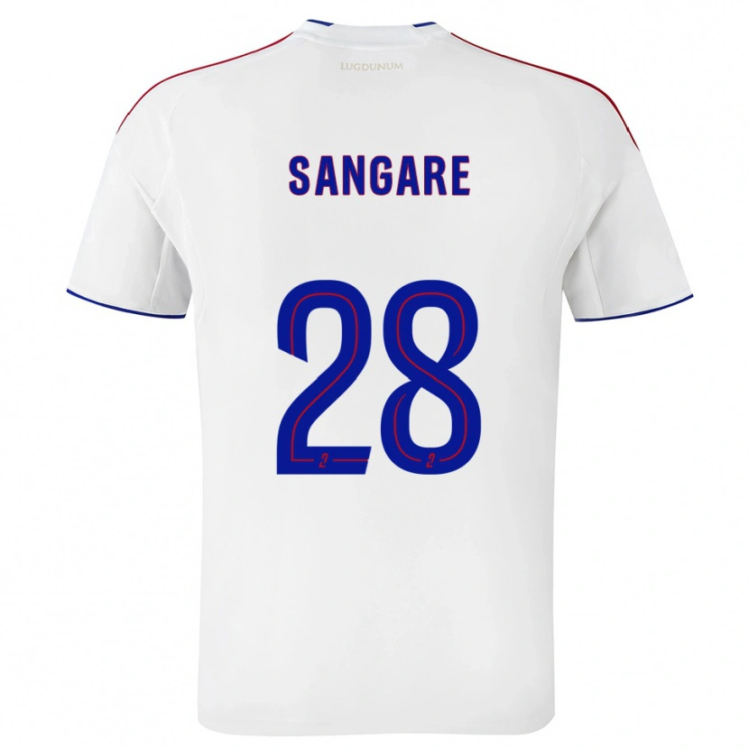 Danxen Kinderen Wassa Sangaré #28 Wit Rood Thuisshirt Thuistenue 2025/26 T-Shirt