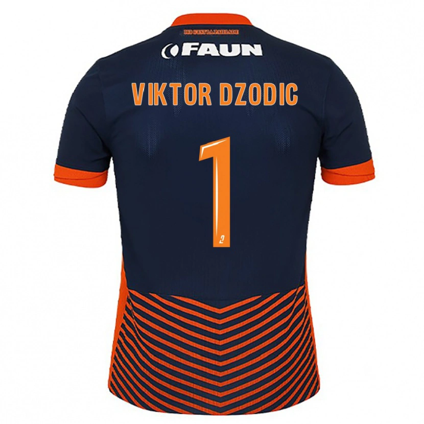 Danxen Kinderen Viktor Dzodic #1 Middernachtblauw Oranje Thuisshirt Thuistenue 2025/26 T-Shirt